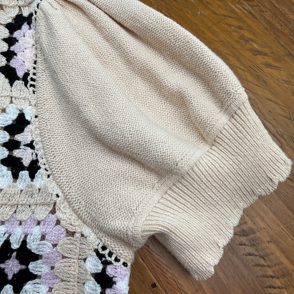 Granny Square Crochet Cardigan Womens M Retro Indie Boho Grandmacore Romantic - Picture 5 of 12